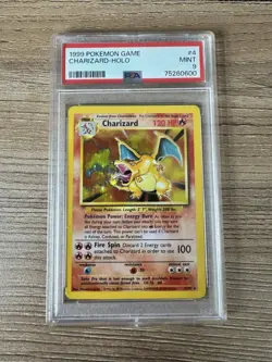 PSA 9 CHARIZARD 1999 Pokemon Base Unlimited #4/102 Holo Rare MINT - Image 1