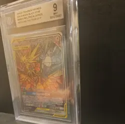 Pokemon TCG Moltres Zapdos Articuno GX SM210 Beckett 9 - Image 2