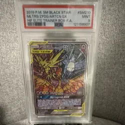 The Pokemon Company Moltres & Zapdos & Articuno GX PSA 9 SM Holo SM210 - Image 1