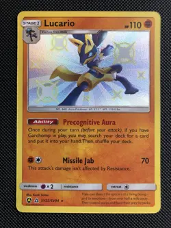2019 Pokemon Sun & Moon Hidden Fates Shiny Lucario SV22/SV94 + Shiny Riolu - Image 3