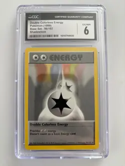 Double Colorless Energy 96/102 Base Set Shadowless CGC 6 Pokemon - Image 1