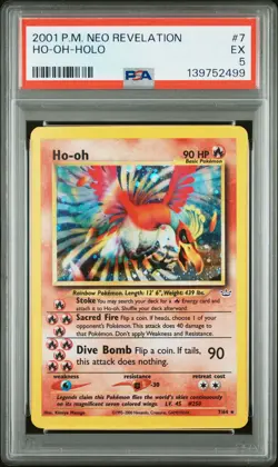 2001 POKEMON NEO REVELATION #7 HO-OH-HOLO PSA 5 - Image 1