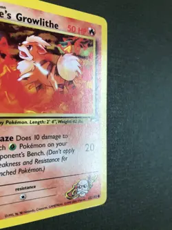 Pokemon - Blaine's Growlithe 62/132 Unlimited Gym Heroes 2000 NM Nice! - Image 2