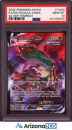 Pokemon 2022 Rayquaza VMAX TG20 Full Art Silver Tempest GEM MINT PSA 10 - Image 1