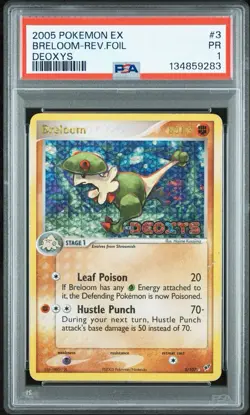 PSA 1 Breloom EX Deoxys Reverse Holo Foil Stamped 3/107 2005 Pokemon PR - Image 1