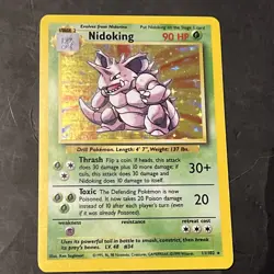 Nidoking 11/102 Holo Rare Base Set Pokemon Card Vintage WOTC Unlimited - Image 1