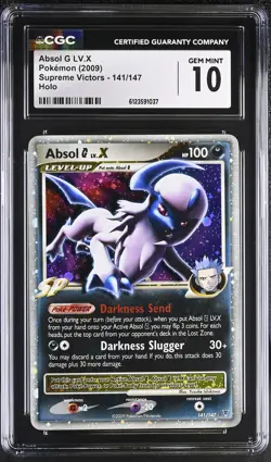 CGC 10 GEM MINT Absol G LV.X 2009 Supreme Victors 141/147 Holo Pokemon Card - Image 1