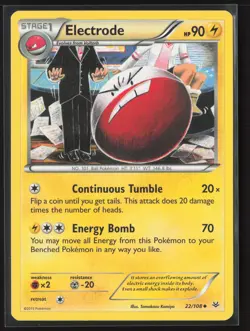Electrode Uncommon XY - Roaring Skies 22/108 LP Pokemon Card - Image 1