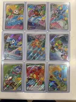 Pokemon First Partner Illustration Set Complete 9 Cards 30th Anniversary Starter - Image 1
