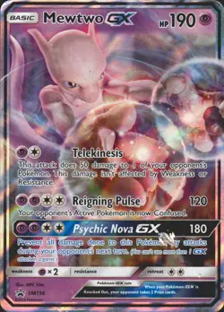 Mewtwo GX SM196 Promo SM Promos Pokemon Card HP/DMG - Image 1