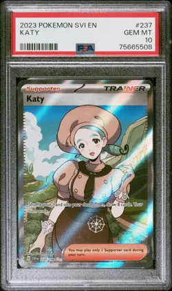 PSA 10 Katy Scarlet & Violet Base 237/198 Full Art Trainer Ultra Rare Pokemon - Image 1