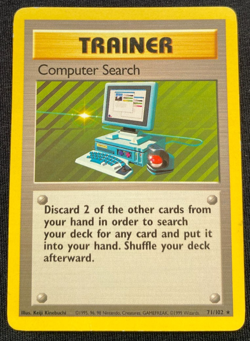 Pokemon TCG Computer Search Base Set 71/102 Regular Rare HP - Image 1