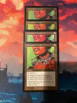 MTG Modern Horizons 2 Liquimetal Torque Retro Frame x 4, Two Etched - Image 1