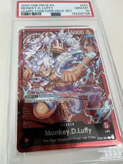 One Piece Monkey D Luffy ST21-001 Learn Together Deck Set- PSA 10 English - Image 4