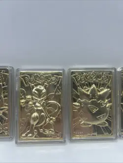 1999 Burger King Pokemon Gold Plated Trading Card Charizard Pikachu Mewtwo - Image 3