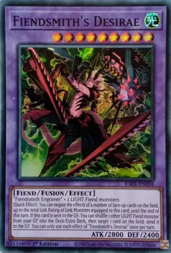 RA04-EN056 FIENDSMITH'S DESIRAE SUPER RARE 1ST EDITION YuGiOh CARD - Image 1