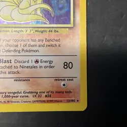 Ninetales 12/102 Holo Rare Base Set Pokemon Card Vintage WOTC Unlimited - Image 5