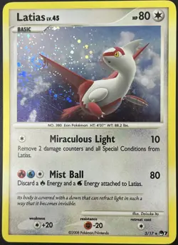 Latias 3/17 POP Series 7 Promo Holo Rare Pokemon Card LP - Image 1