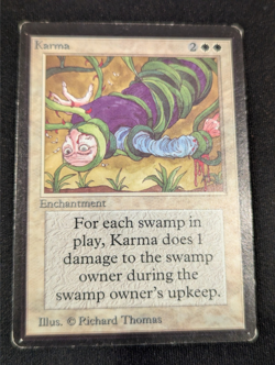 Karma - Beta - Uncommon - LP - MTG - Magic the Gathering - White - Enchant - Image 1
