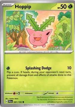 Hoppip 001/193 SV02: Paldea Evolved Pokemon Card TCG - Image 1