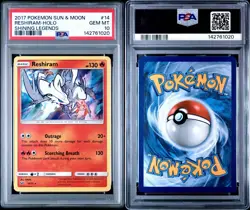 2017 POKEMON SUN & MOON SHINING LEGENDS #14 RESHIRAM-HOLO PSA 10 - Image 3
