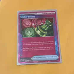 Pokemon Unfair Stamp ACE SPEC Rare 165/167 SV06 Twilight Masquerade Foil - Image 1
