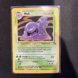 Pokemon TCG Muk Fossil 13/62 Holo Unlimited Holo Rare Vintage WOTC - Image 1