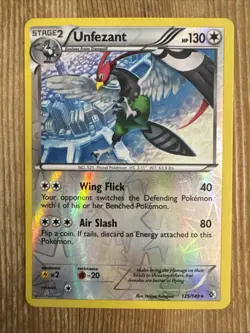 Unfezant - 125/149 - Rare Reverse Holo LP, English Pokemon Boundaries Crossed - Image 1