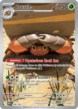 CRUSTLE 186/182 ILLUSTRATION RARE DESTINED RIVALS POKEMON NEAR MINT - Image 1