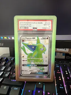2019 POKEMON SUN & MOON HIDDEN FATES #SV60 FULL ART/ESPEON GX PSA 10 - Image 1
