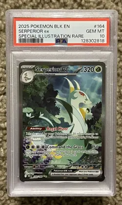 2025 POKEMON BLK EN-BLACK BOLT #164 SERPERIOR EX SPECIAL IR PSA 10 POP 326 - Image 1
