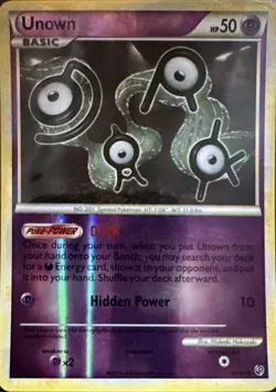Unown 40/90 Uncommon HGSS Undaunted Reverse Holo Lightly Played - Image 1