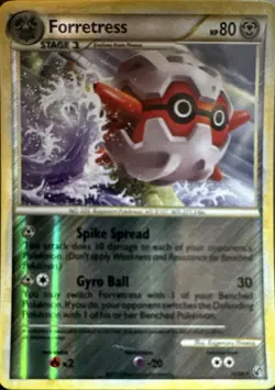 Forretress 13/90 Rare HGSS Undaunted Reverse Holo Lightly Played - Image 1