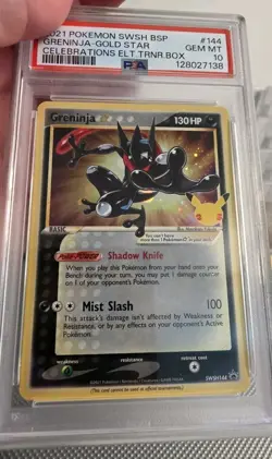 2021 Pokemon Celebrations Greninja Gold Star SWSH144 Promo Holo PSA 10 LOW POP!! - Image 2