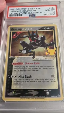 2021 Pokemon Celebrations Greninja Gold Star SWSH144 Promo Holo PSA 10 LOW POP!! - Image 3