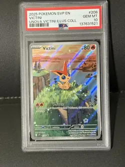 VICTINI PSA 10 2025 POKEMON SVP EN #208 UNOVA ILLUSTRATION COLL GEM 6233 - Image 1