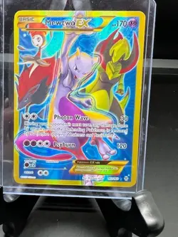 Pokemon Mewtwo EX Full Art Secret Rare Holo 163/162 Breakthrough 2015 - Image 1