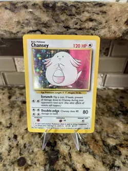 Chansey 3/102 Base Set Rare Holo 120 HP Basic Pokemon TCG Card Stock English - Image 1