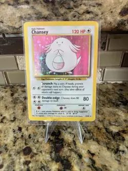 Chansey 3/102 Base Set Rare Holo 120 HP Basic Pokemon TCG Card Stock English - Image 2