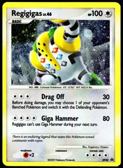 Pokemon TCG Regigigas DP40 2009 Diamond & Pearl Black Star Promo Card - MP - Image 1