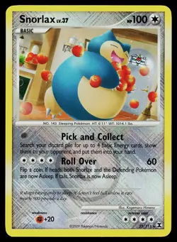 Pokemon Card - Snorlax League Promo Rising Rivals 33/111 Reverse Holo Crosshatch - Image 1