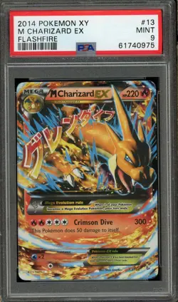2014 Pokemon XY Flashfire M Charizard EX Holo #13 PSA 9 Mint Pokemon Card - Image 1