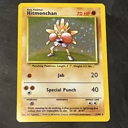 Hitmonchan 7/102 Holo Rare Base Set Pokemon Card Vintage WOTC Unlimited - Image 1