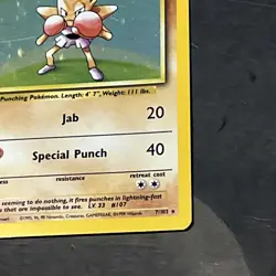 Hitmonchan 7/102 Holo Rare Base Set Pokemon Card Vintage WOTC Unlimited - Image 4