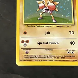 Hitmonchan 7/102 Holo Rare Base Set Pokemon Card Vintage WOTC Unlimited - Image 5