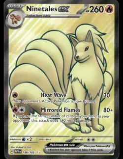 Pokemon Cards Ninetales ex 186/165 151 Ultra Rare NM - Image 1