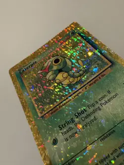 Caterpie 45/102 Base Set Vending Sticker Holo Prism Pokemon Card - Image 3