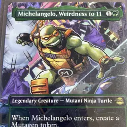Magic: The Gathering Michelangelo Weirdness to 11 TMNT Legendary Green 0214 - Image 2