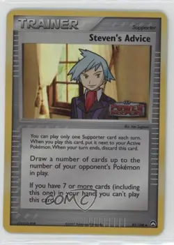 Steven's Advice Reverse Foil Pokemon EX Power Keepers #83 2007 - Image 1