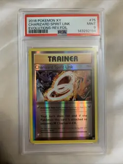 Pokemon TCG Trainer Charizard Spirit Link 75/108 Reverse Holo XY Evolutions Psa9 - Image 1